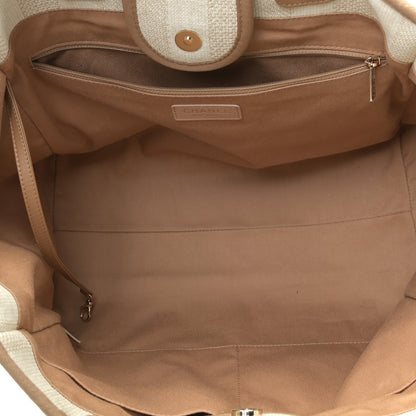 Chanel Mixed Fibers Striped Medium Deauville Tote Beige 6 of 8