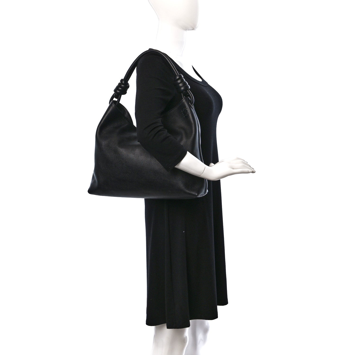 Loewe Calfskin Small Flamenco Knot Hobo Black 2 of 8