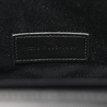 Saint Laurent Grain De Poudre Matelasse Chevron Monogram Envelope Clutch Black 7 of 8