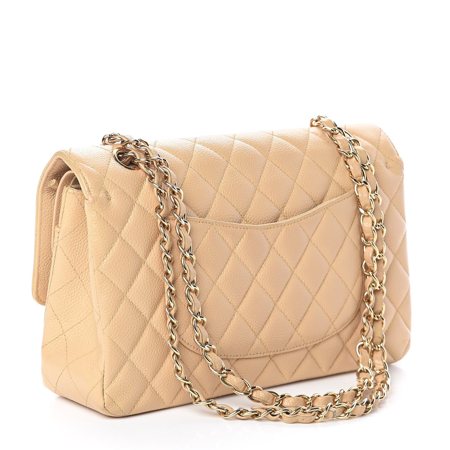 Chanel Caviar Quilted Medium Double Flap Beige Clair 3 of 10
