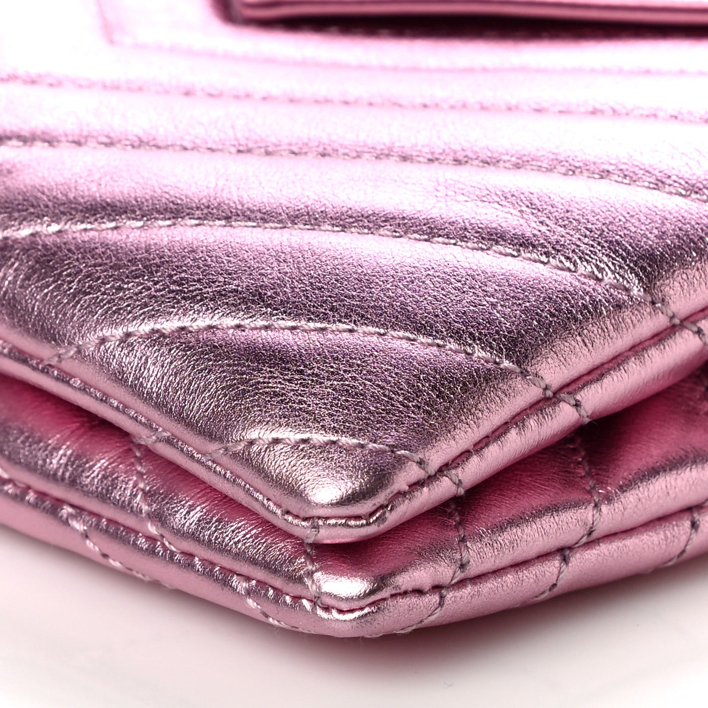 Metallic Lambskin Matelasse Monogram Double Flap Bag Azalea