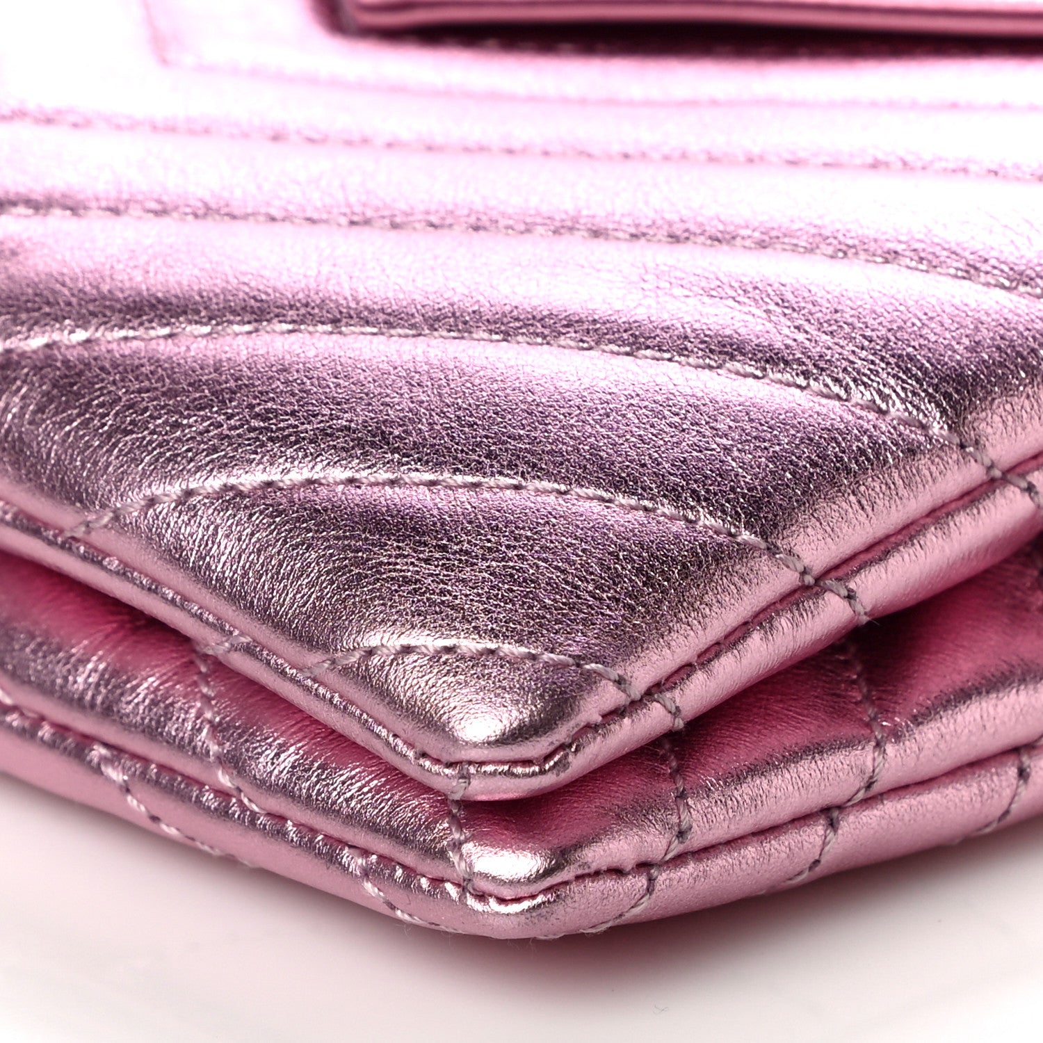 Saint Laurent Metallic Lambskin Matelasse Monogram Double Flap Bag Azalea 8 of 9