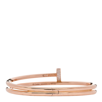 Cartier 18K Pink Gold Diamond Double Wrap Juste Un Clou Bracelet 19 3 of 4