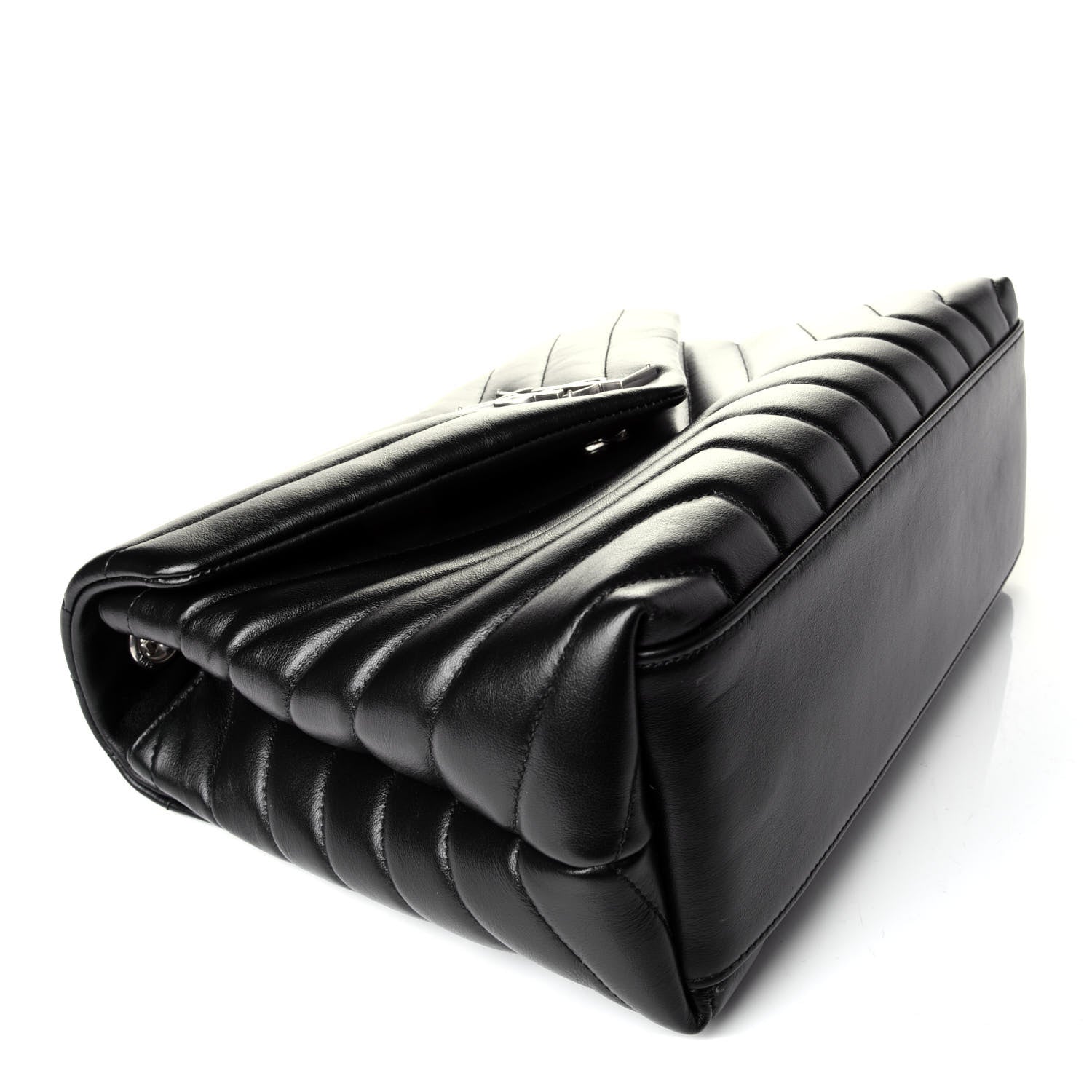 Saint Laurent Calfskin Y Quilted Monogram Medium Loulou Chain Satchel Black 4 of 9