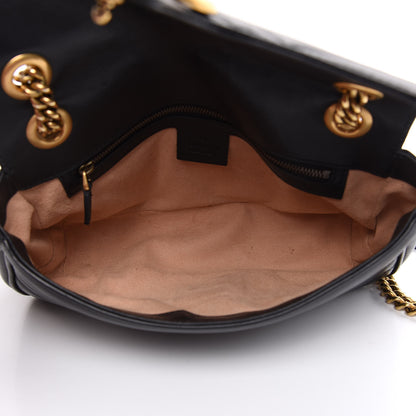 Gucci Calfskin Matelasse Small GG Marmont Shoulder Bag Black 7 of 14
