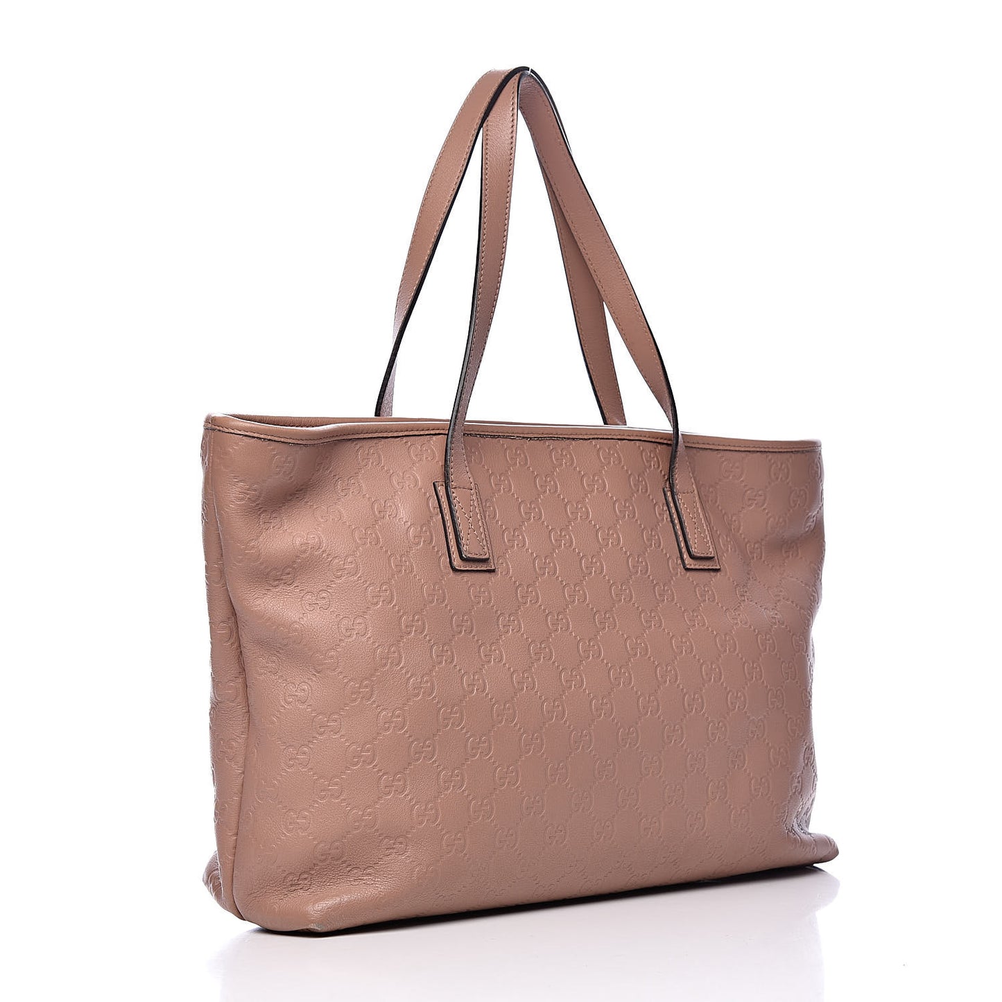 Guccissima Medium Zippered Shopping Tote Rose Beige