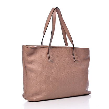 Gucci Guccissima Medium Zippered Shopping Tote Rose Beige 3 of 12