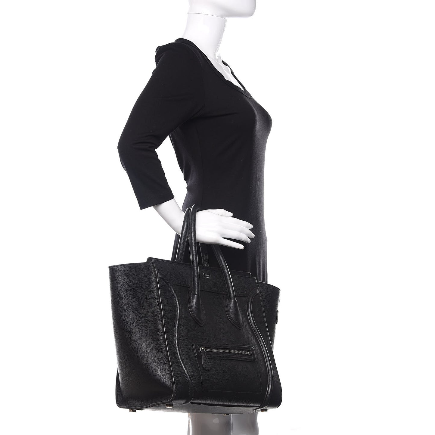 Drummed Calfskin Mini Luggage Black