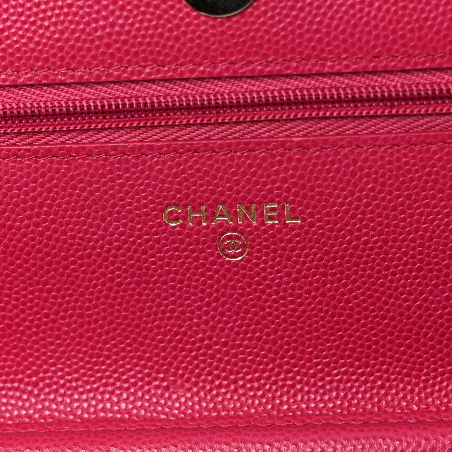 Chanel Caviar Quilted Wallet on Chain WOC Dark Pink 6 of 12