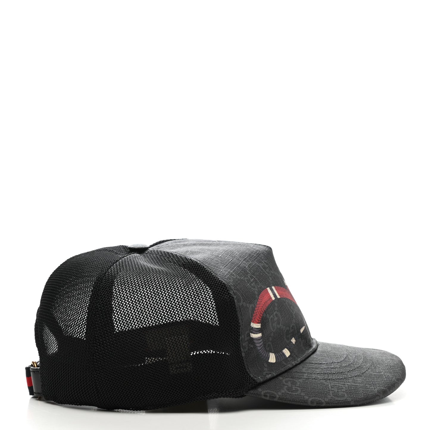 GG Supreme Monogram Kingsnake Print Baseball Hat L Black