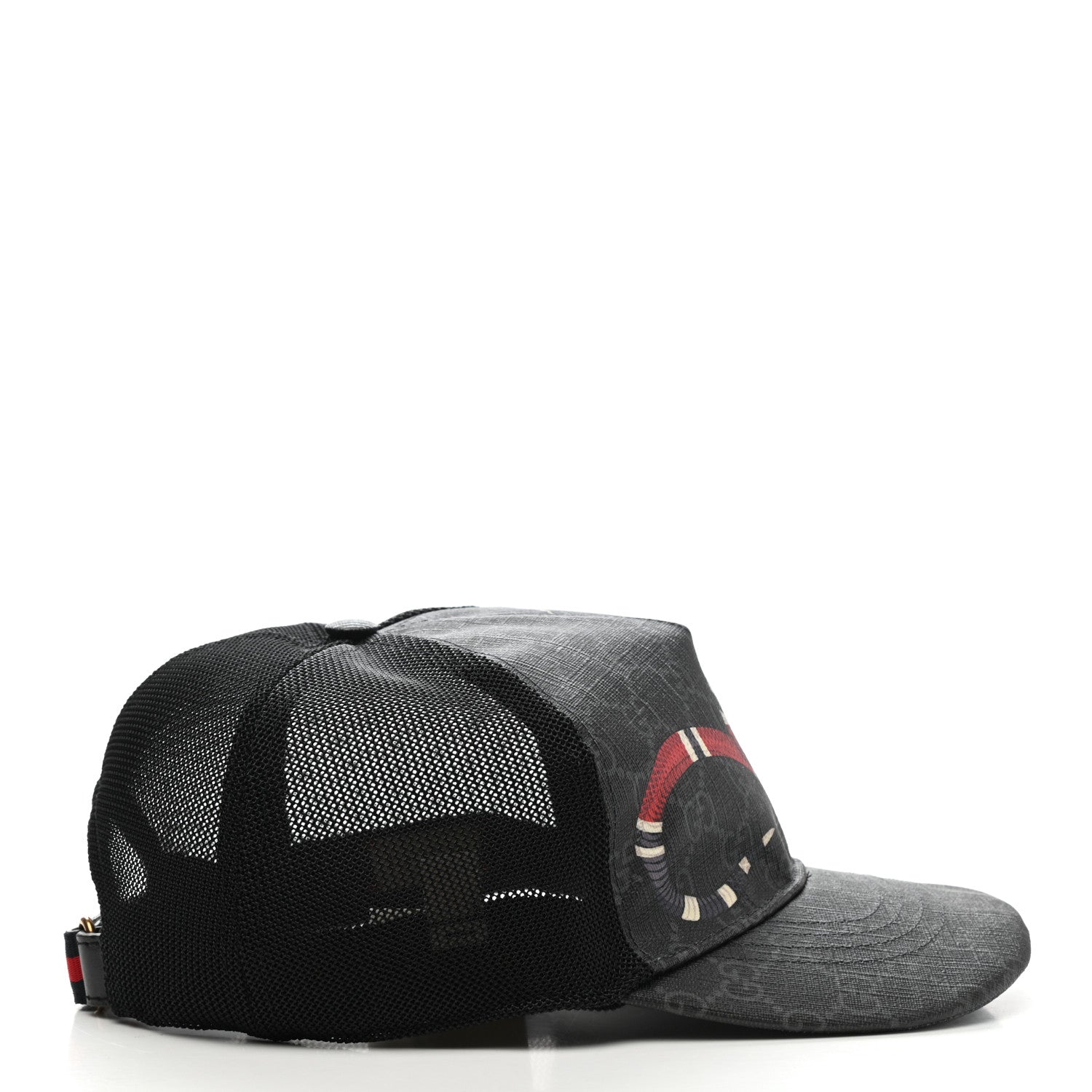 Gucci GG Supreme Monogram Kingsnake Print Baseball Hat L Black 5 of 9