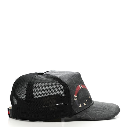 Gucci GG Supreme Monogram Kingsnake Print Baseball Hat L Black 5 of 9