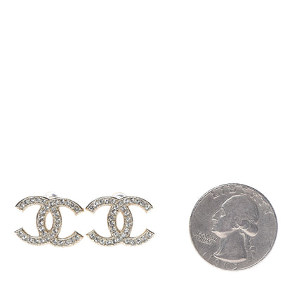 Chanel Crystal CC Earrings Gold 2 of 4