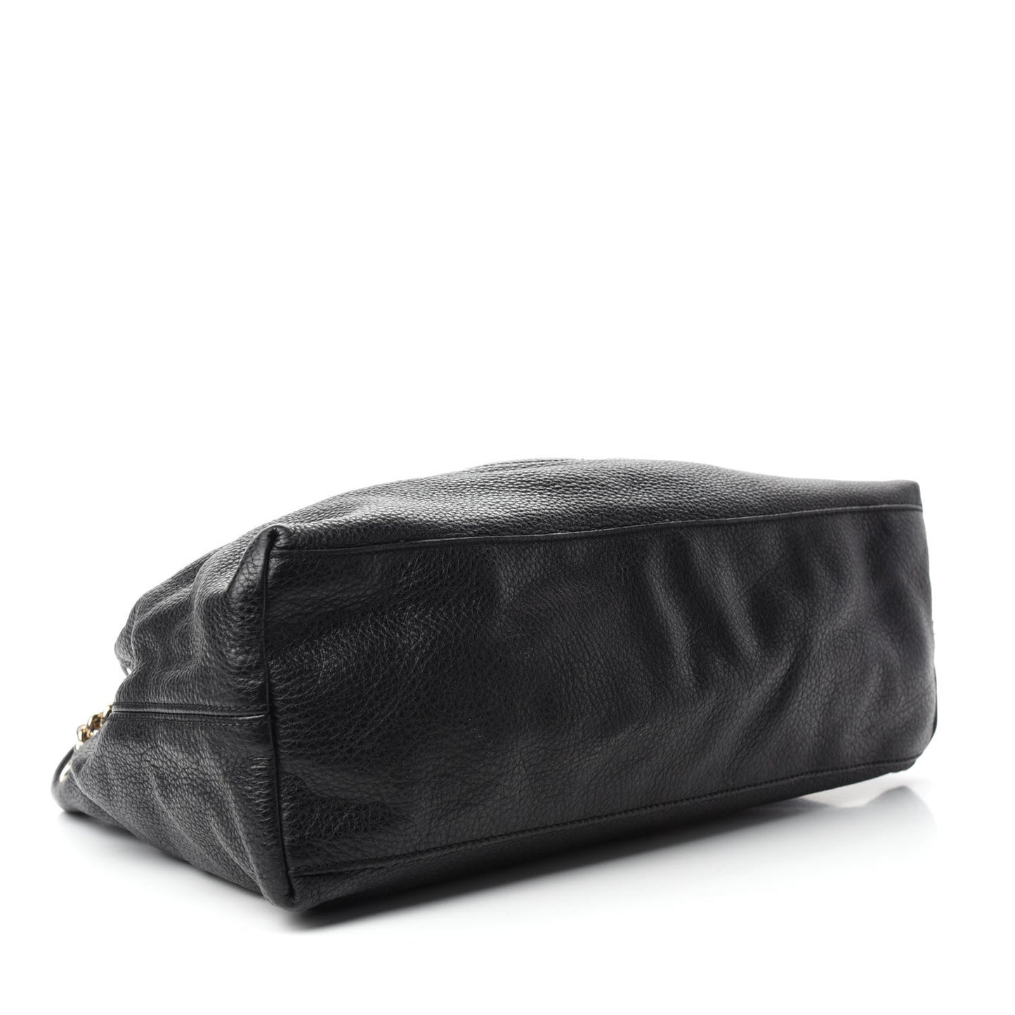 Pebbled Calfskin Medium Soho Chain Shoulder Bag Black