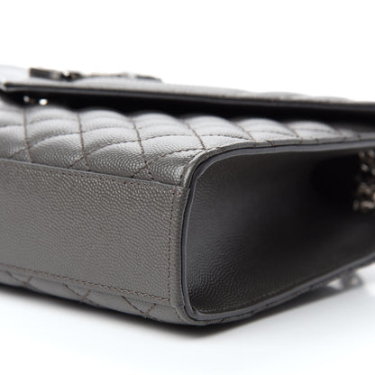 Saint Laurent Grain De Poudre Textured Mixed Matelasse Medium Triquilt Monogram Satchel Earth 7 of 12