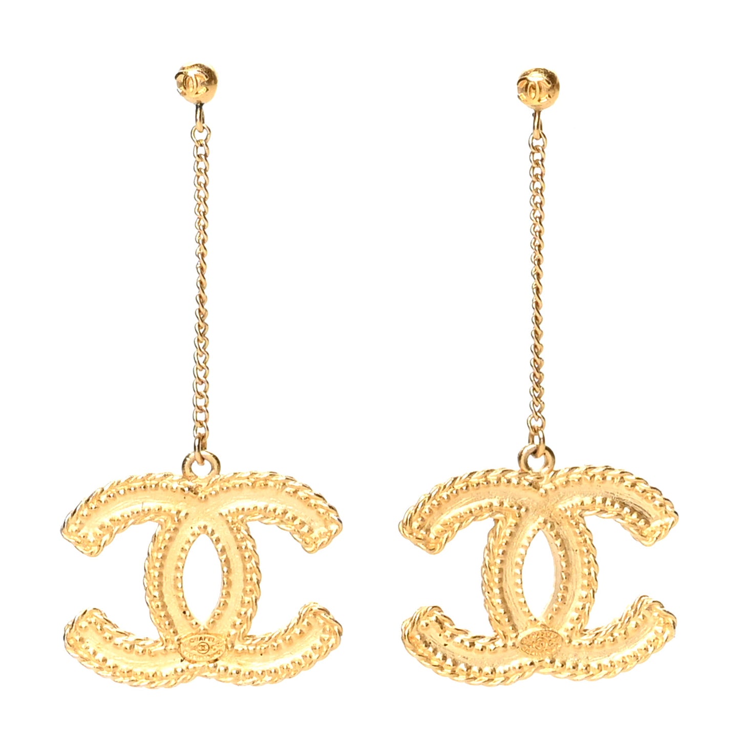 CC Drop Earrings Matte Gold