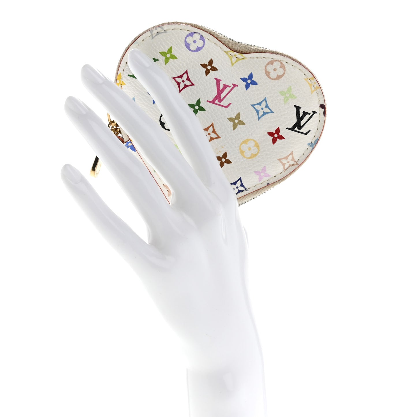Monogram Multicolor Coeur Heart Coin Purse White