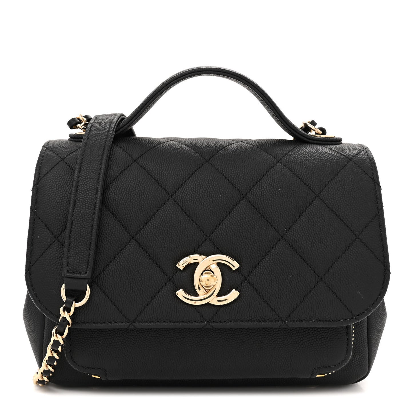 Caviar Quilted Small Business Affinity Flap Black