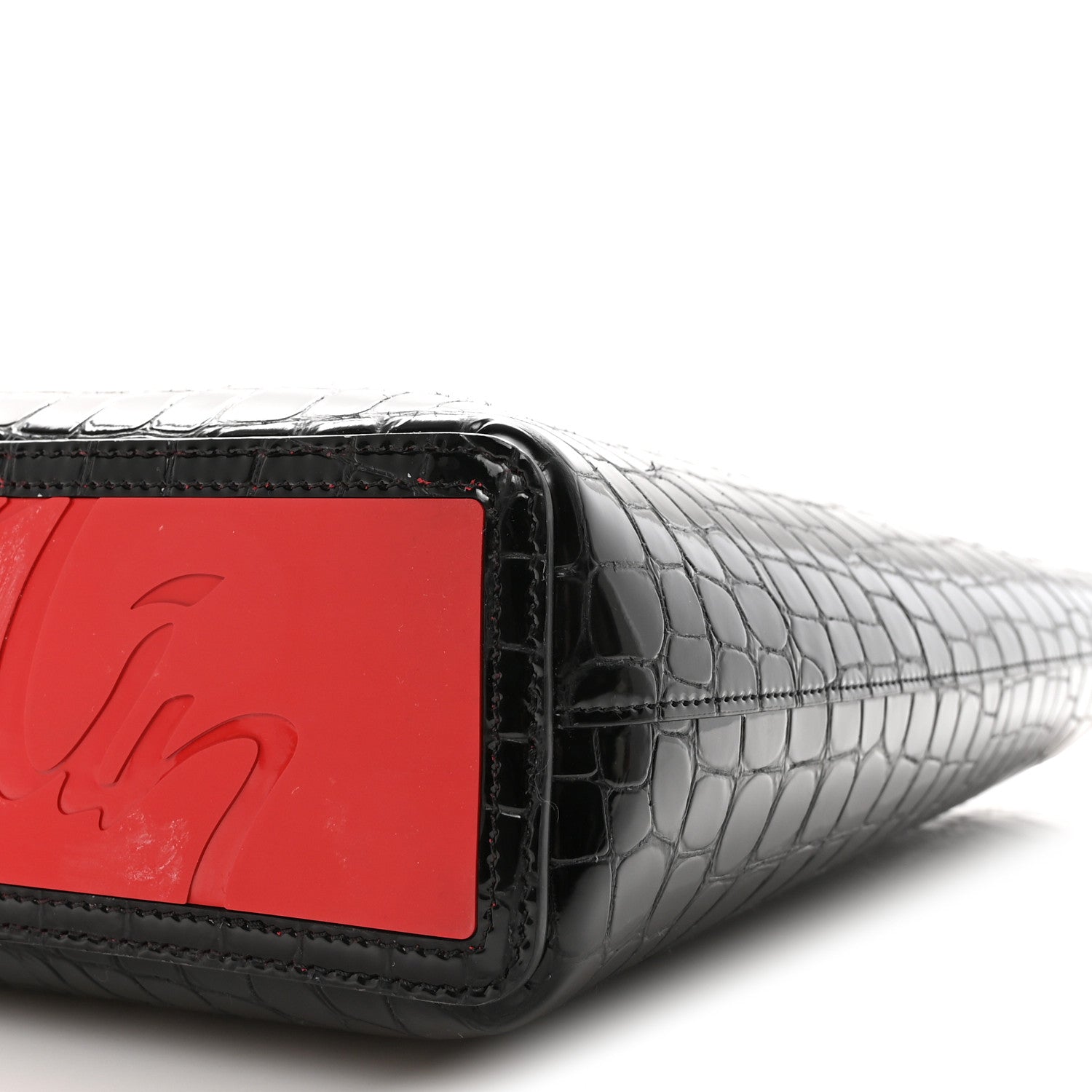 Christian Louboutin Patent Calfskin Crocodile Embossed Spikes