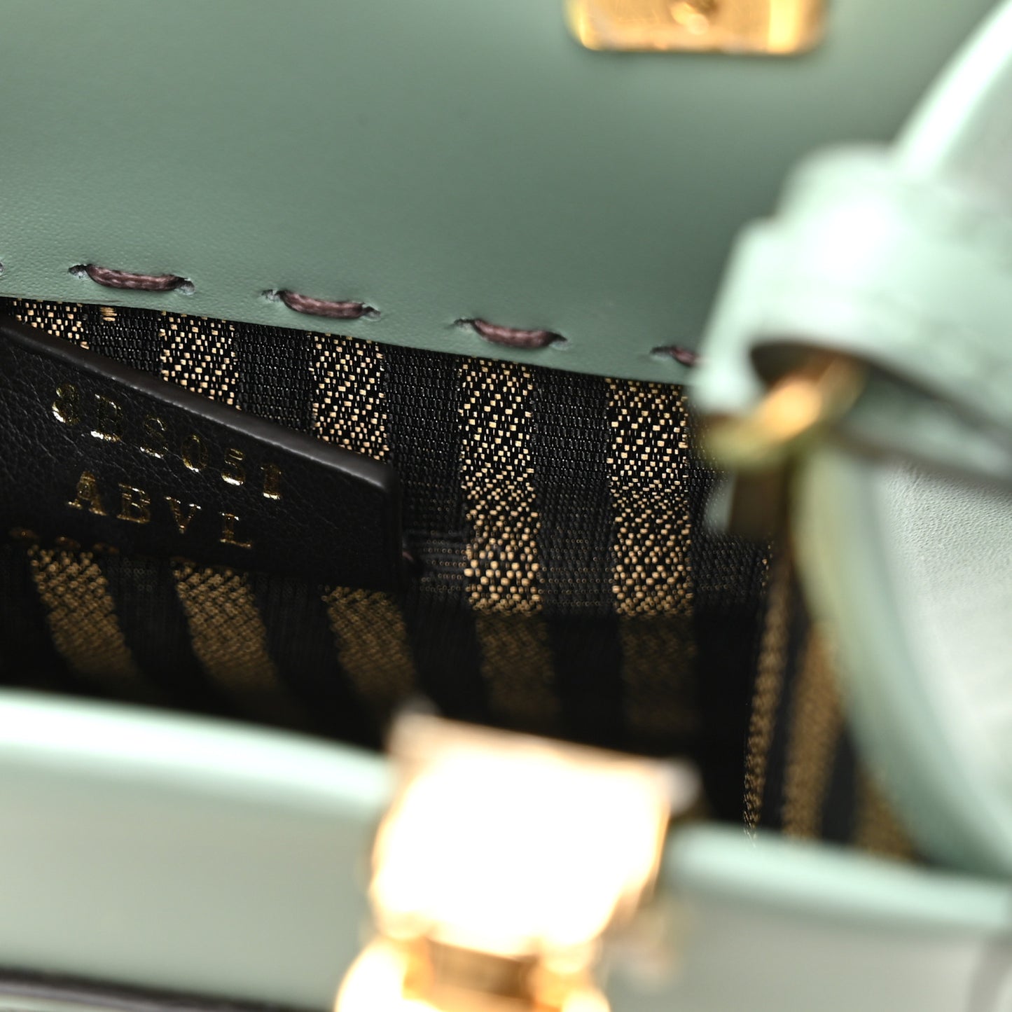 Vitello King Plexiglass Logo Embossed Mini Fendi Sunshine Shopper Tote Menta