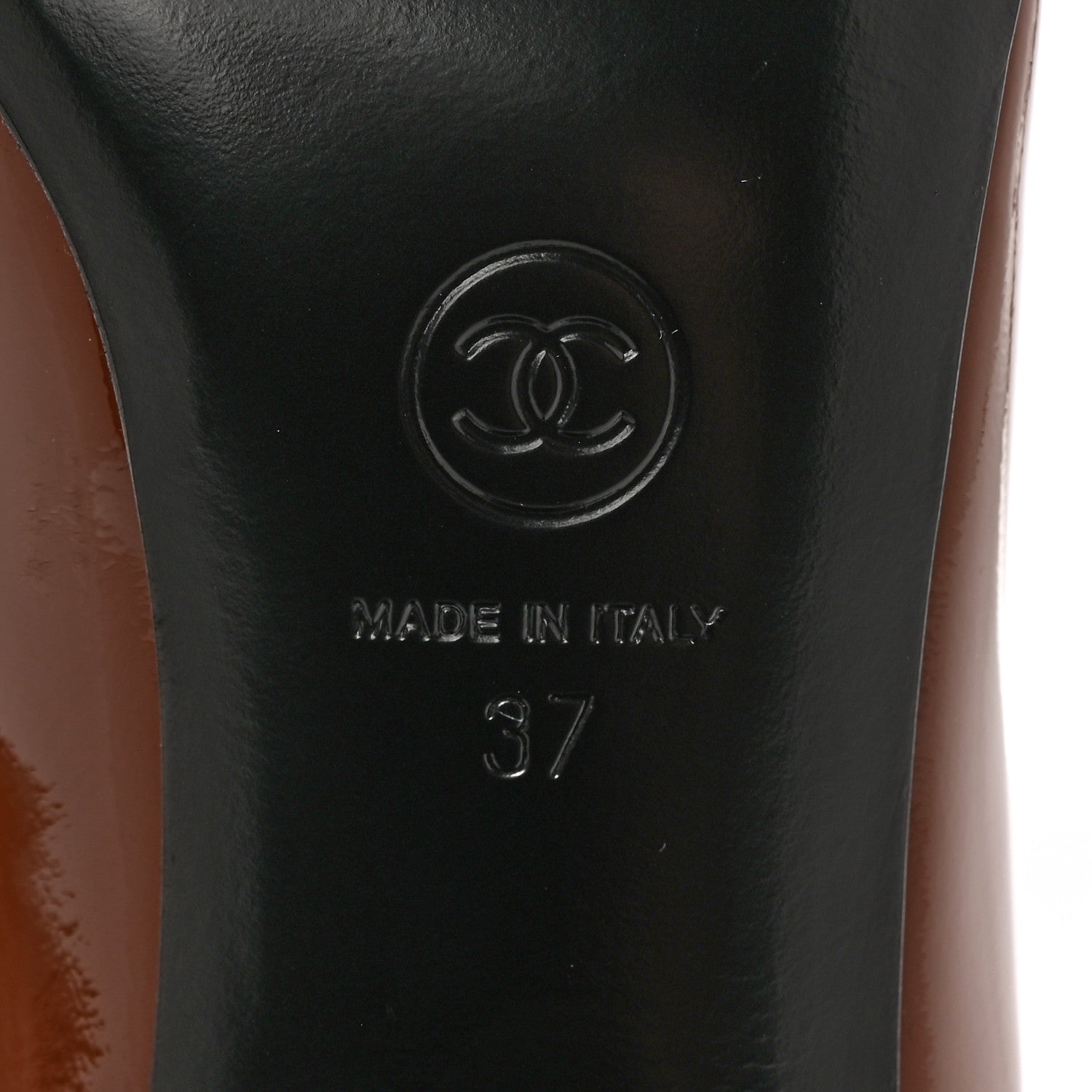 Chanel Patent Calfskin Pumps 37 Brown 6 of 10