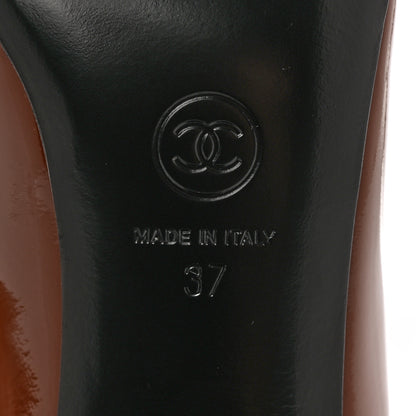 Chanel Patent Calfskin Pumps 37 Brown 6 of 10