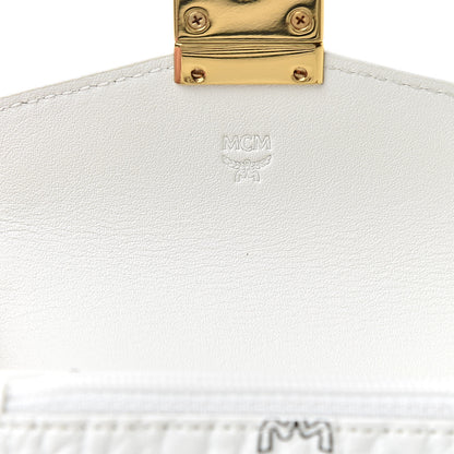 MCM Visetos Mini Accordion Card Wallet White 6 of 8