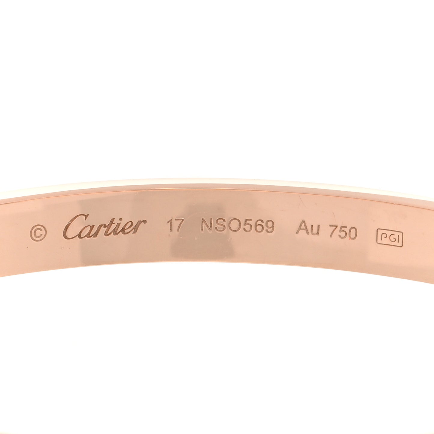 18K Pink Gold LOVE Bracelet 17