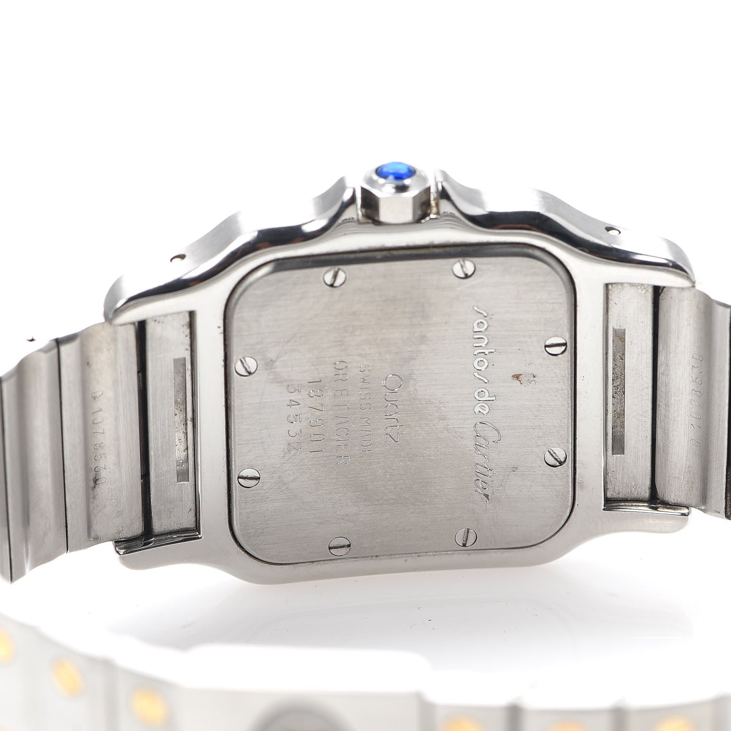 Cartier Stainless Steel 18K Yellow Gold 29mm Santos De Galbee Quartz Watch 4 of 5