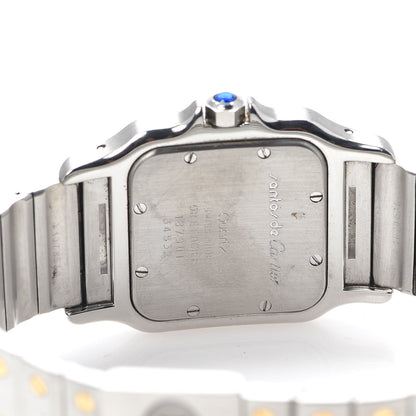 Cartier Stainless Steel 18K Yellow Gold 29mm Santos De Galbee Quartz Watch 4 of 5