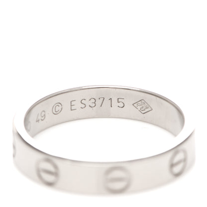 Cartier 18K White Gold 3.5mm LOVE Wedding Band Ring 49 5 6 of 6