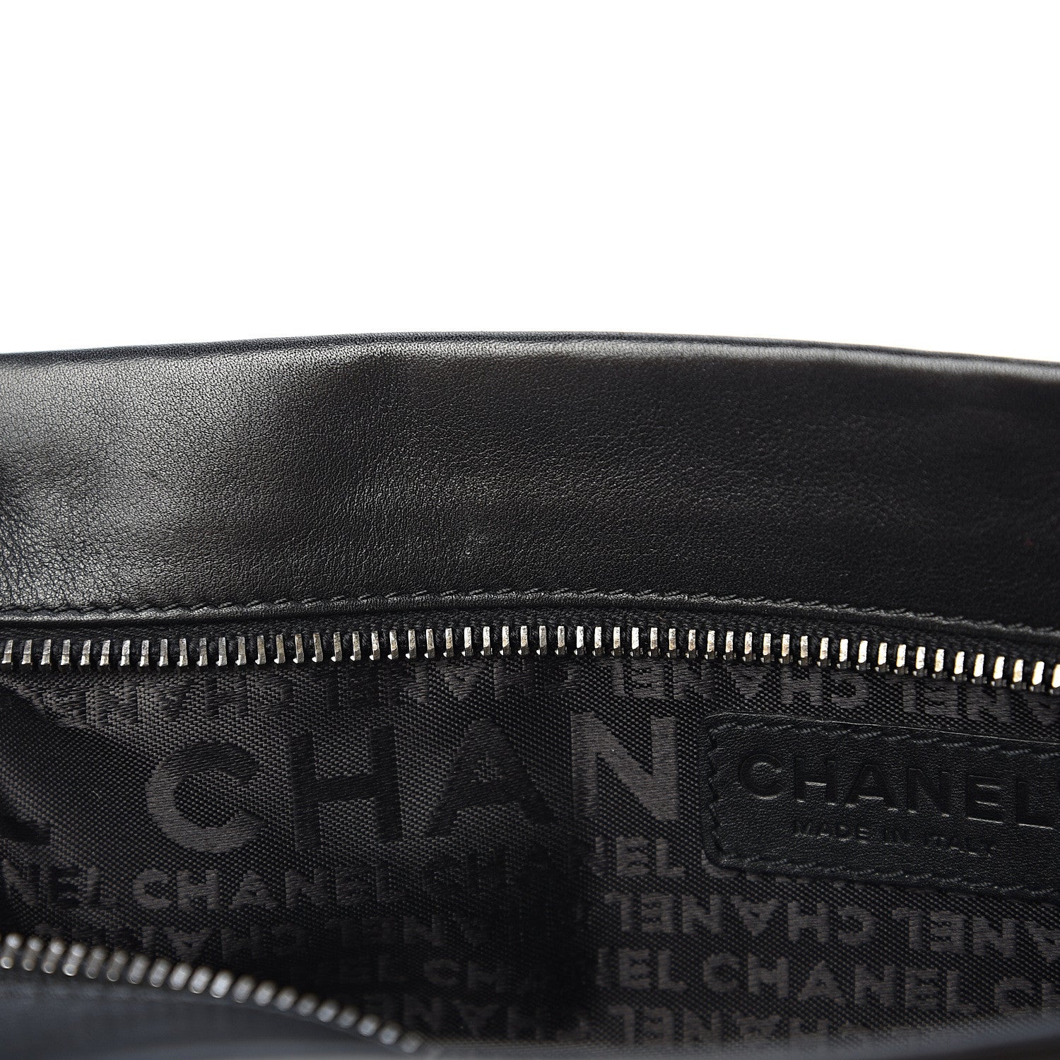 Chanel Calfskin Vertical Quilted Lax Clutch With Chain Black 7 of 10