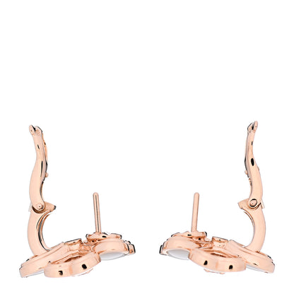 Van Cleef & Arpels 18K Rose Gold Diamond Mother of Pearl Small Cosmos Earrings 3 of 5