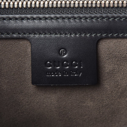 Gucci Guccissima Signature Single Buckle Flap Messenger Bag Black 6 of 9