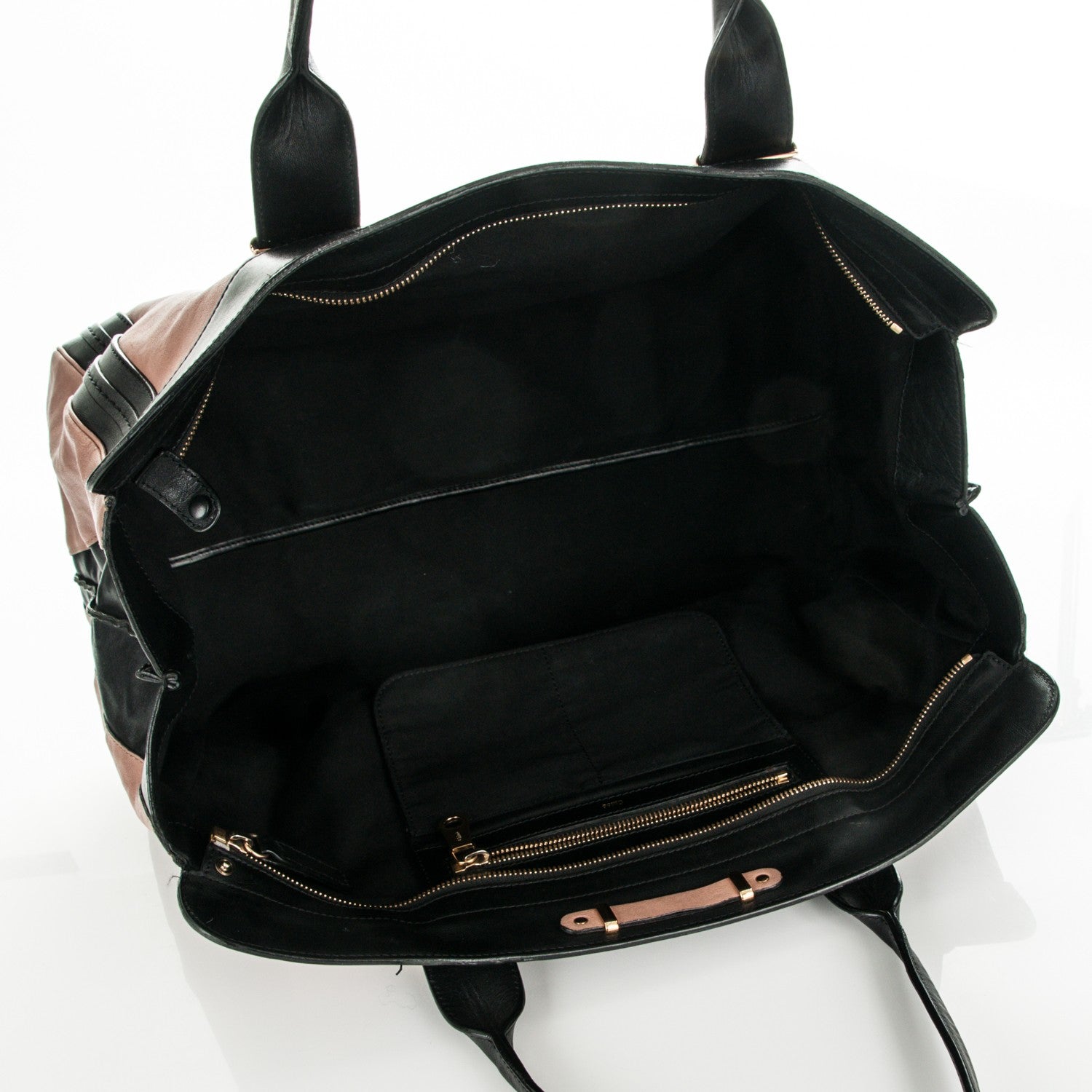 Chloe Calfskin Large Alice Satchel Black Anemone Pink 5 of 6