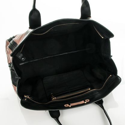 Chloe Calfskin Large Alice Satchel Black Anemone Pink 5 of 6