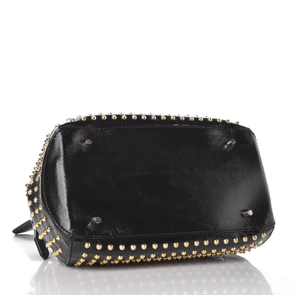Burberry Patent Calfskin Studded Small Blaze Bowler Bag Black 4 of 8