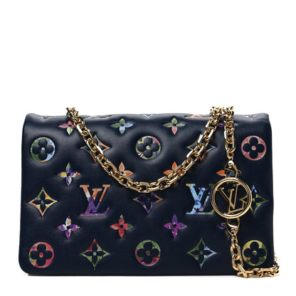 Louis Vuitton Lambskin Embossed Monogram LV Garden Pochette Coussin Navy 1 of 7
