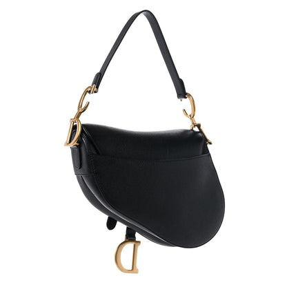 Christian Dior Grained Calfskin Saddle Bag Black 3 of 9