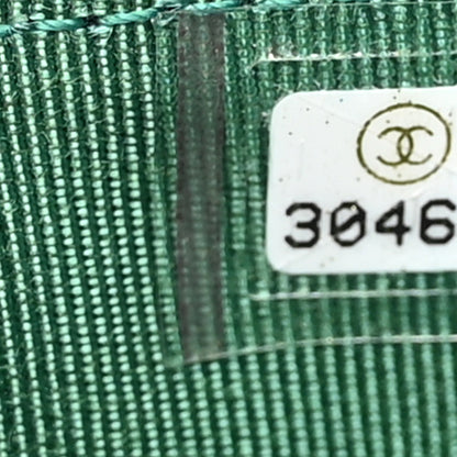 Chanel Caviar Quilted Flap Card Holder Wallet Green 8 of 10