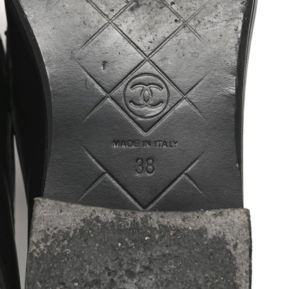 Chanel Lambskin Quilted CC Turnlock Loafers 38 Black 7 of 9