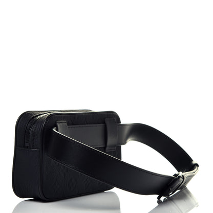Louis Vuitton Taurillon Monogram Uniformes Solar Ray Soft Pochette Volga Belt Bag Black 3 of 10