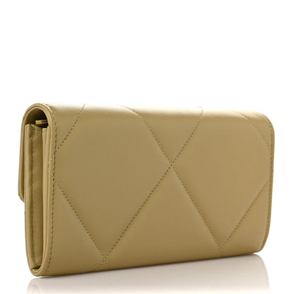 Chanel Lambskin Quilted Chanel 19 Flap Wallet Beige 3 of 12