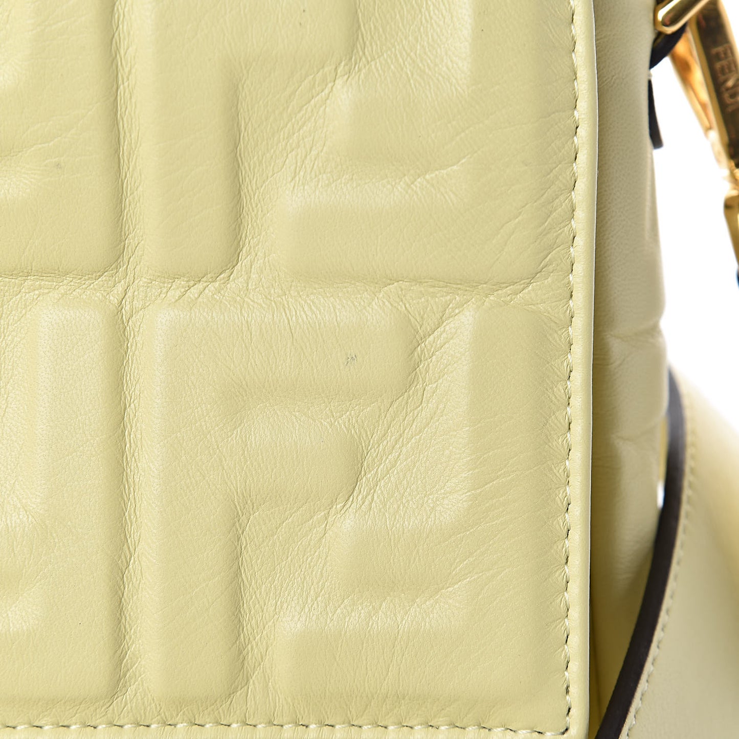 Nappa FF 1974 Embossed Large Baguette Banana