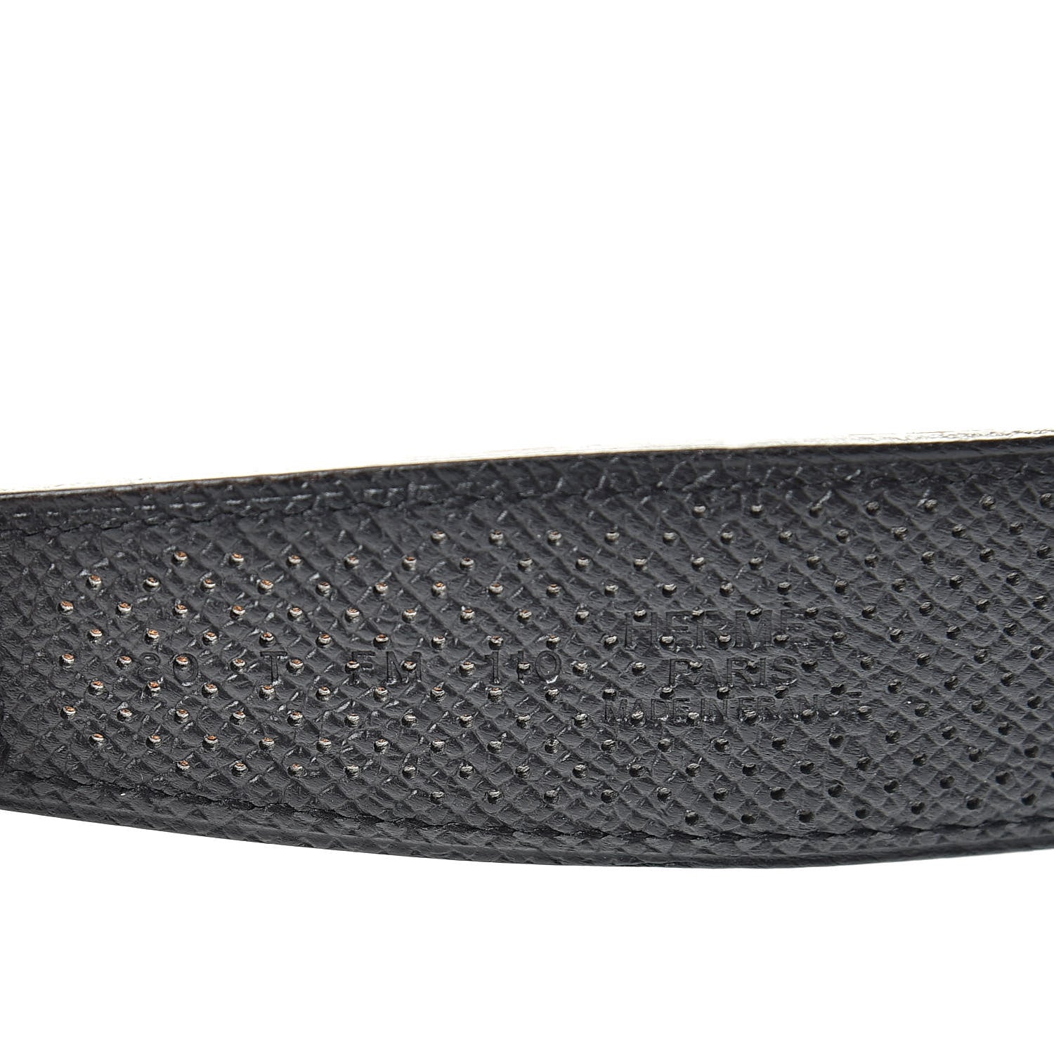 Hermes Epsom Perforated 32mm Belt Strap 80 Black Gold 4 of 10