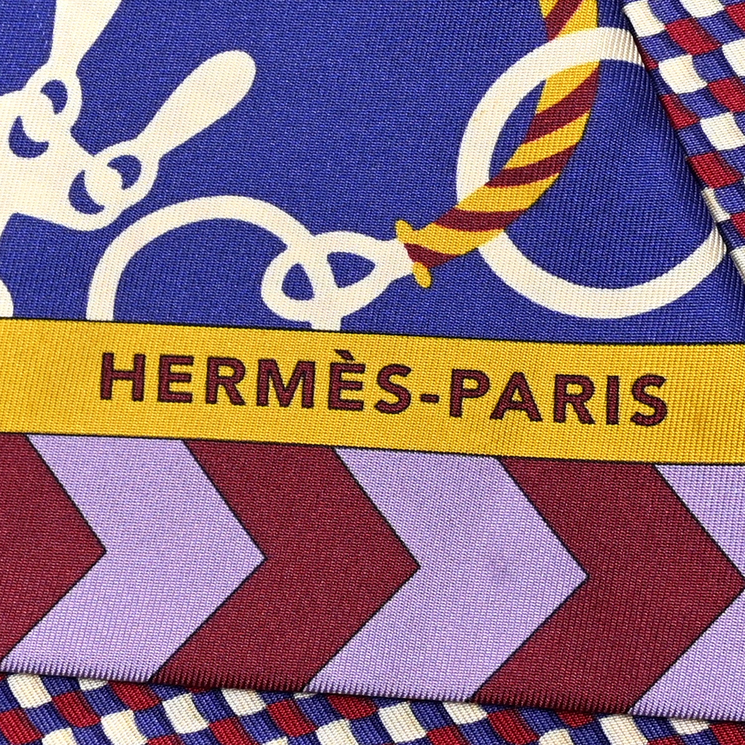 Hermes Silk Mors Et Tresses Maxi Twilly Cut Violet Vert Rouge 2 of 6