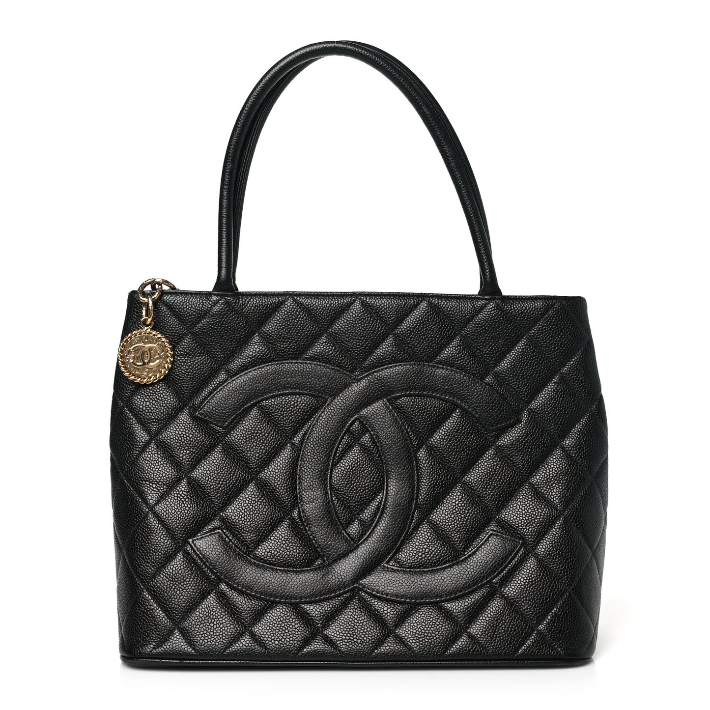Caviar Quilted Medallion Tote Black