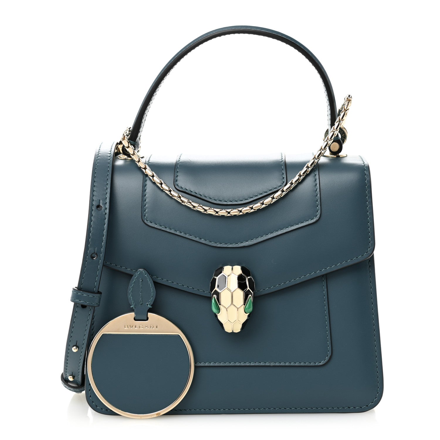 Bulgari Calfskin Serpenti Forever Top Handle Emerald Green 3 of 11