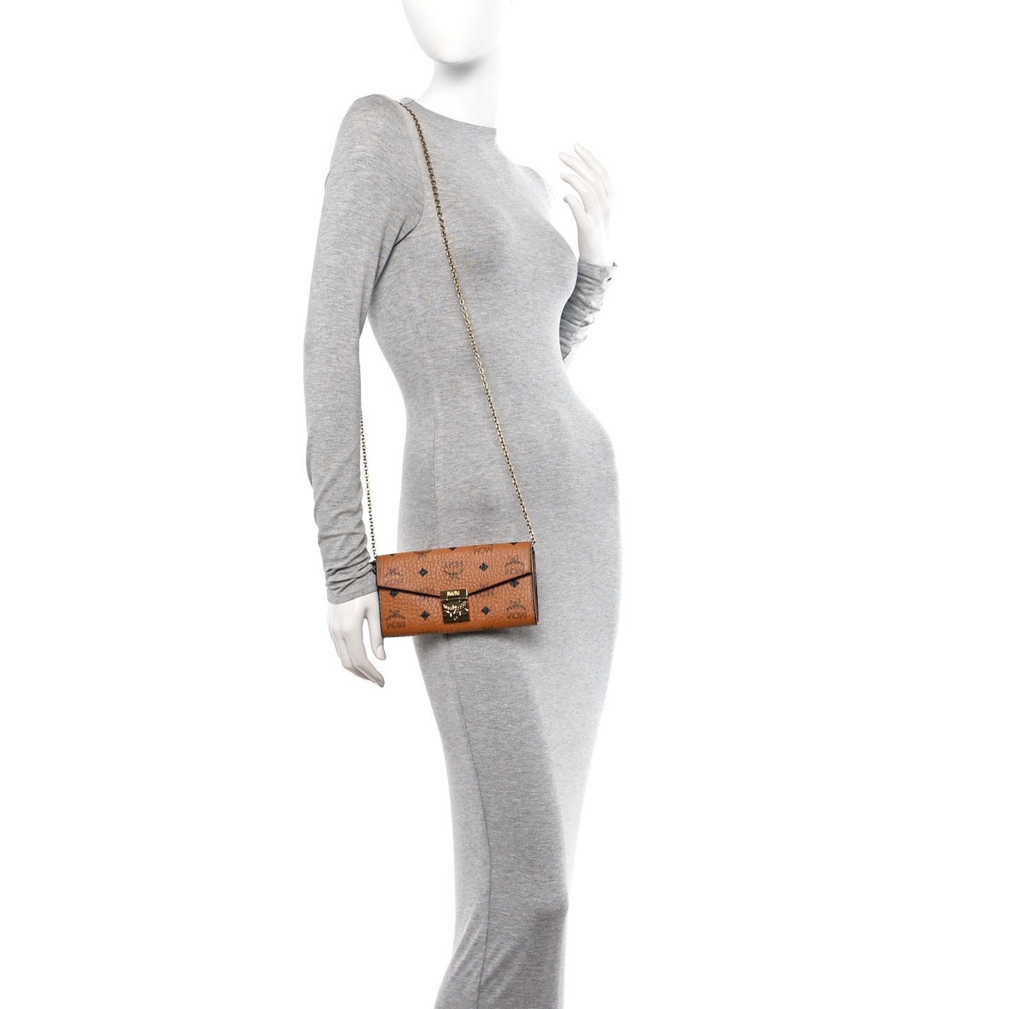 Visetos Large Patricia Wallet On Chain Cognac