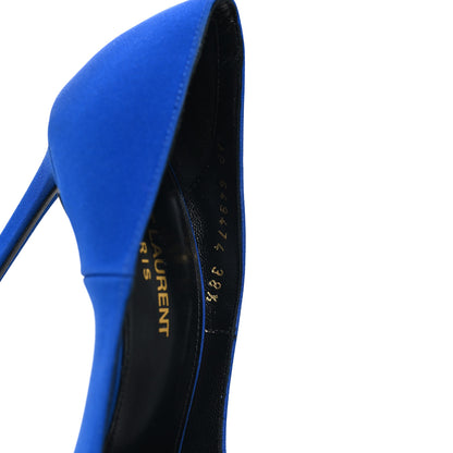Saint Laurent Crepe Satin Zoe 105 Pump 38.5 Picasso Blue 6 of 9